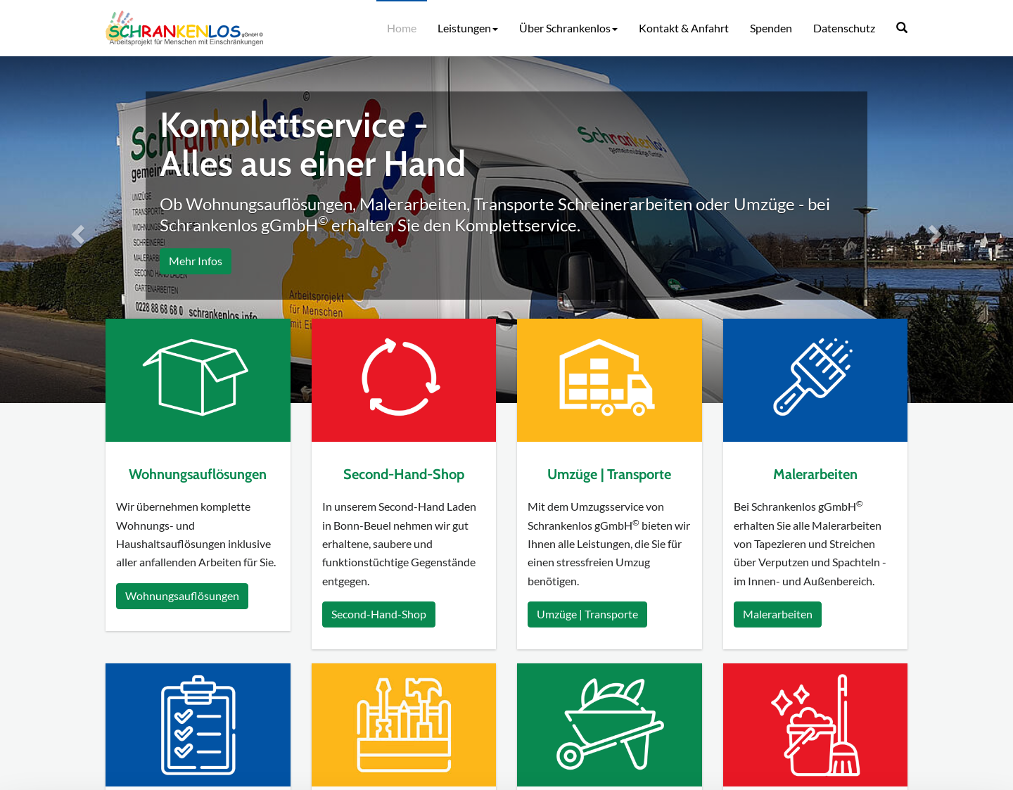 Aktuelle Website-Vorschau von SCHRANKENLOS gemeinnützige GmbH