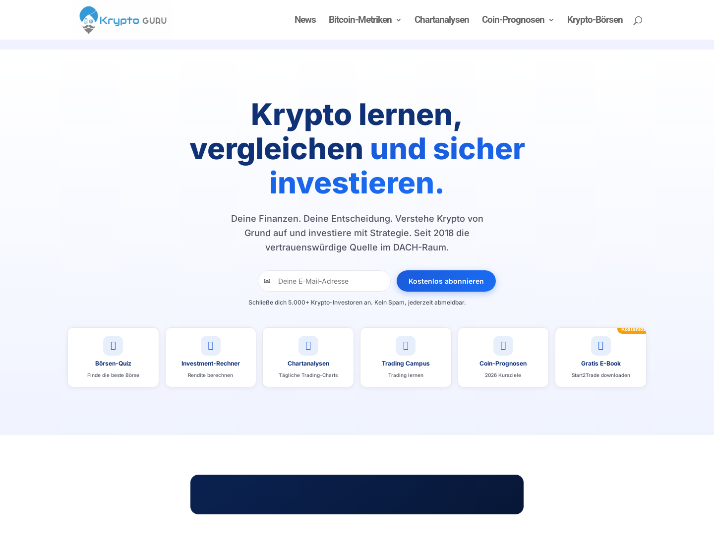 Aktuelle Website-Vorschau von Krypto Guru - Bitcoin