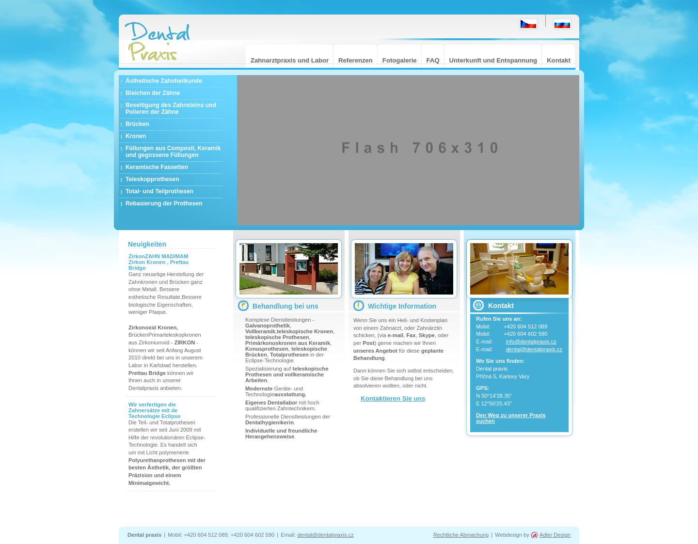 Aktuelle Website-Vorschau von Dental praxis Komplexe Dienstleistungen