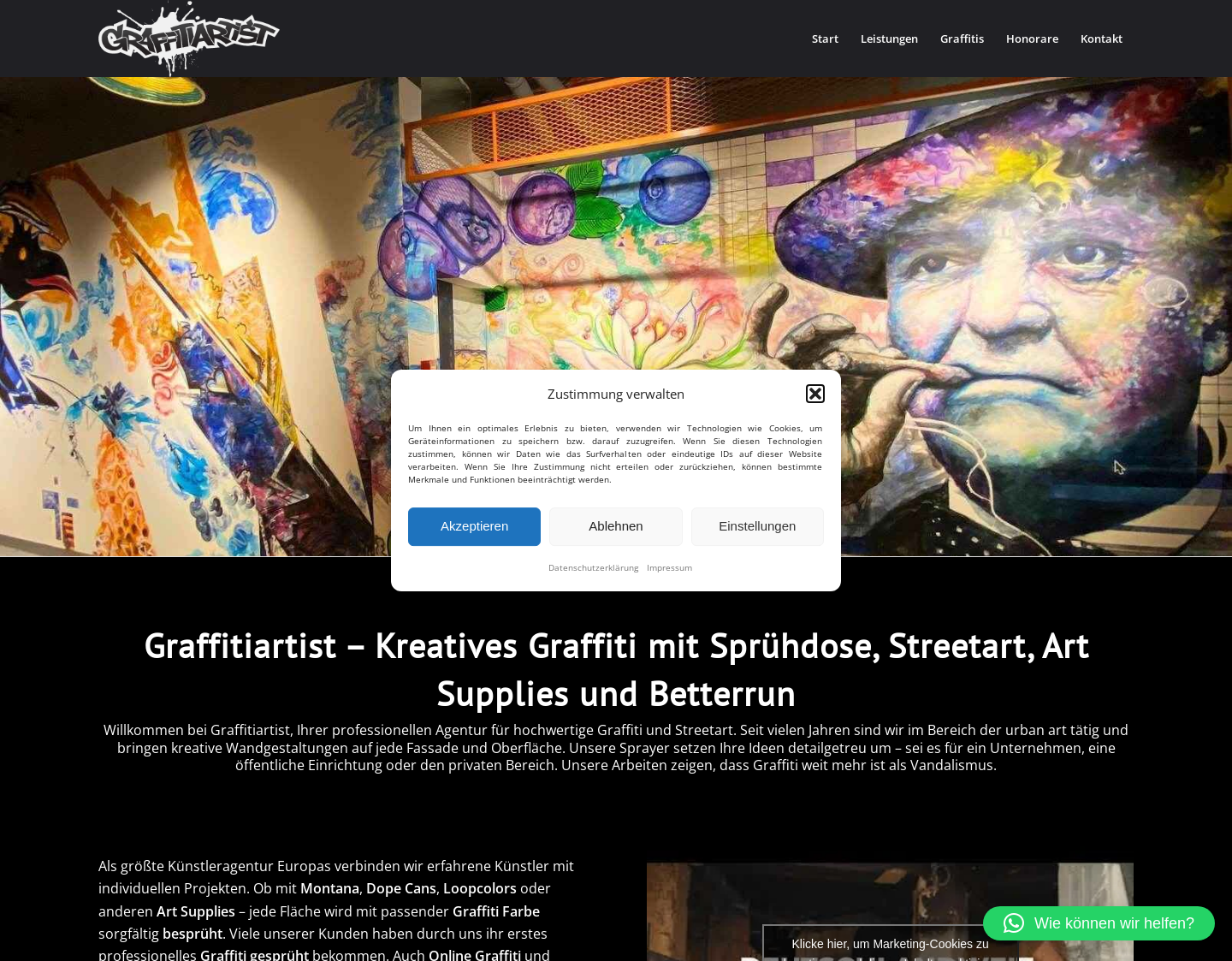 Aktuelle Website-Vorschau von Graffitiartist