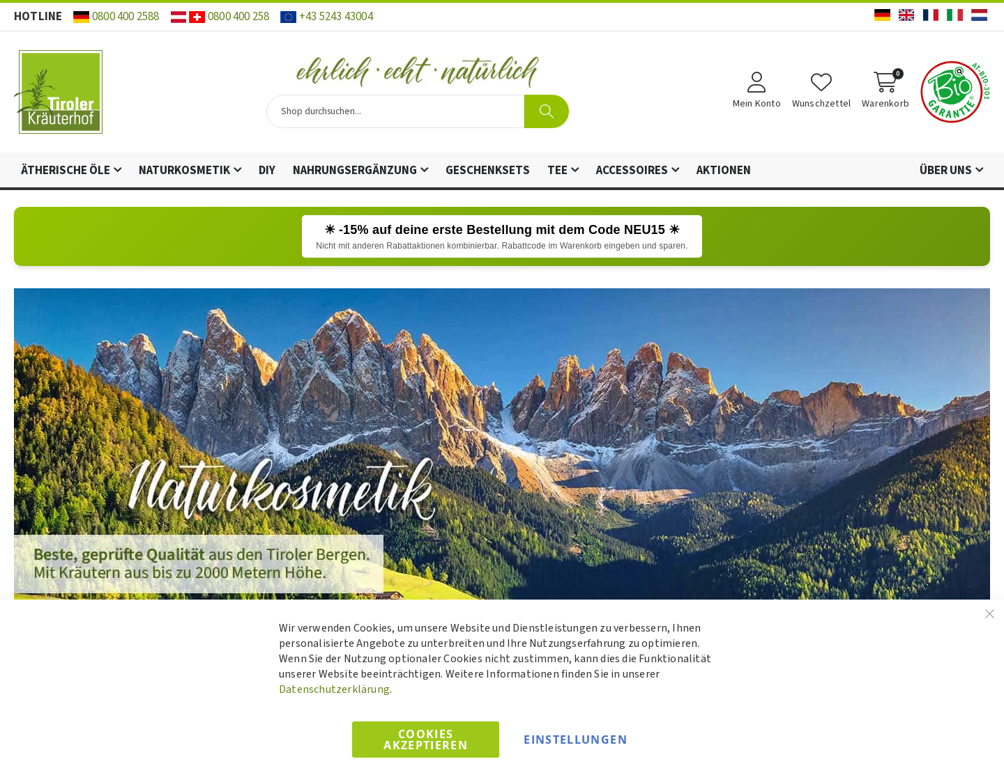 Aktuelle Website-Vorschau von Tiroler Kräuterhof