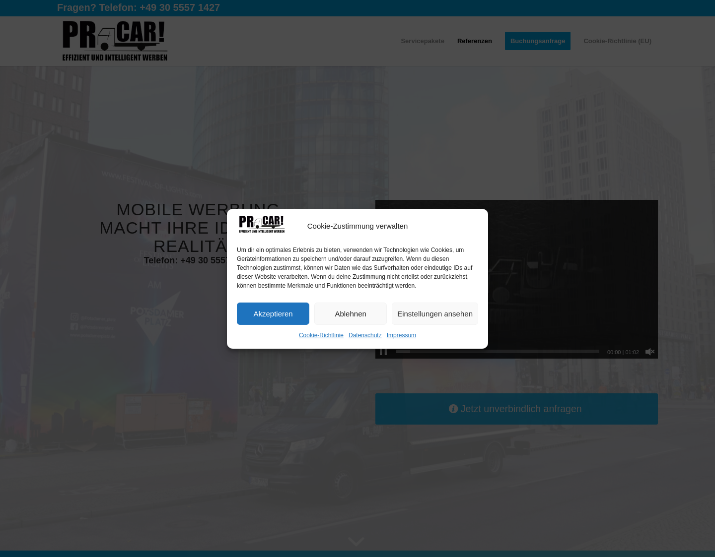 Aktuelle Website-Vorschau von Mobile Werbung