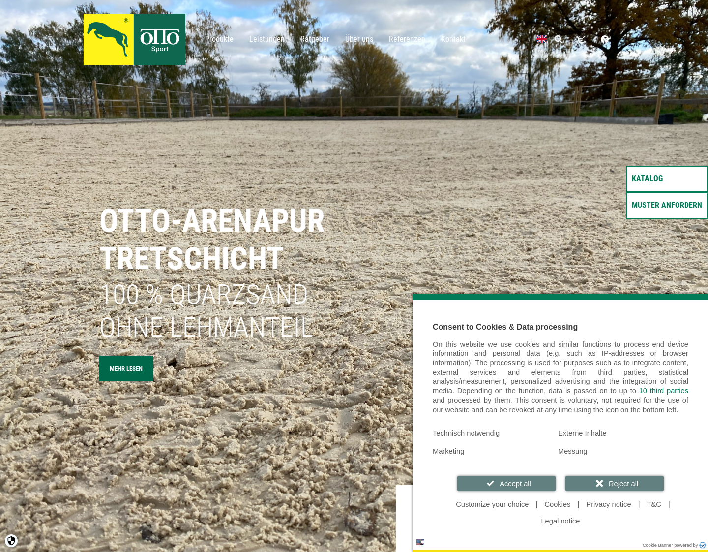 Aktuelle Website-Vorschau von OTTO Sport