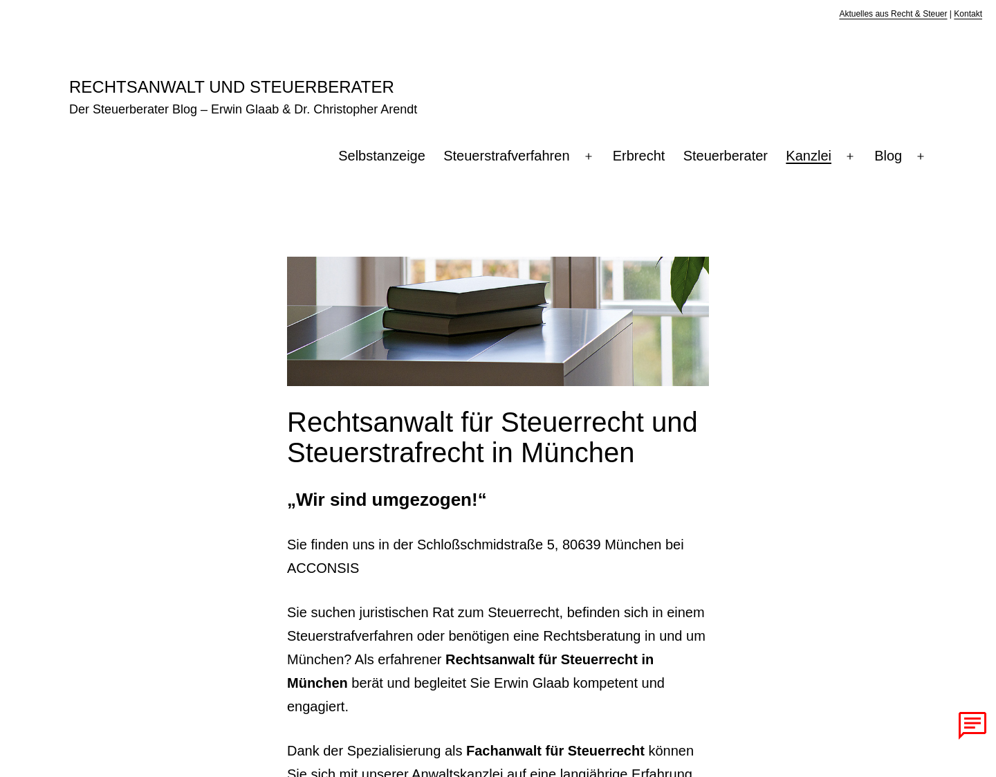 Aktuelle Website-Vorschau von Erwin Glaab - Rechtsanwalt und Steuerberater