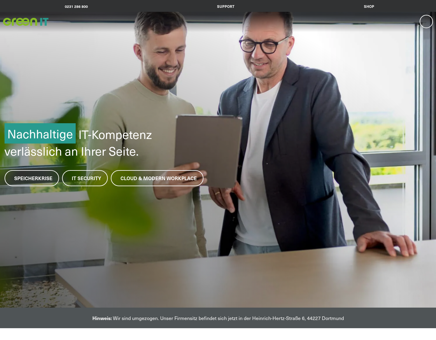 Aktuelle Website-Vorschau von Green IT Das Systemhaus GmbH