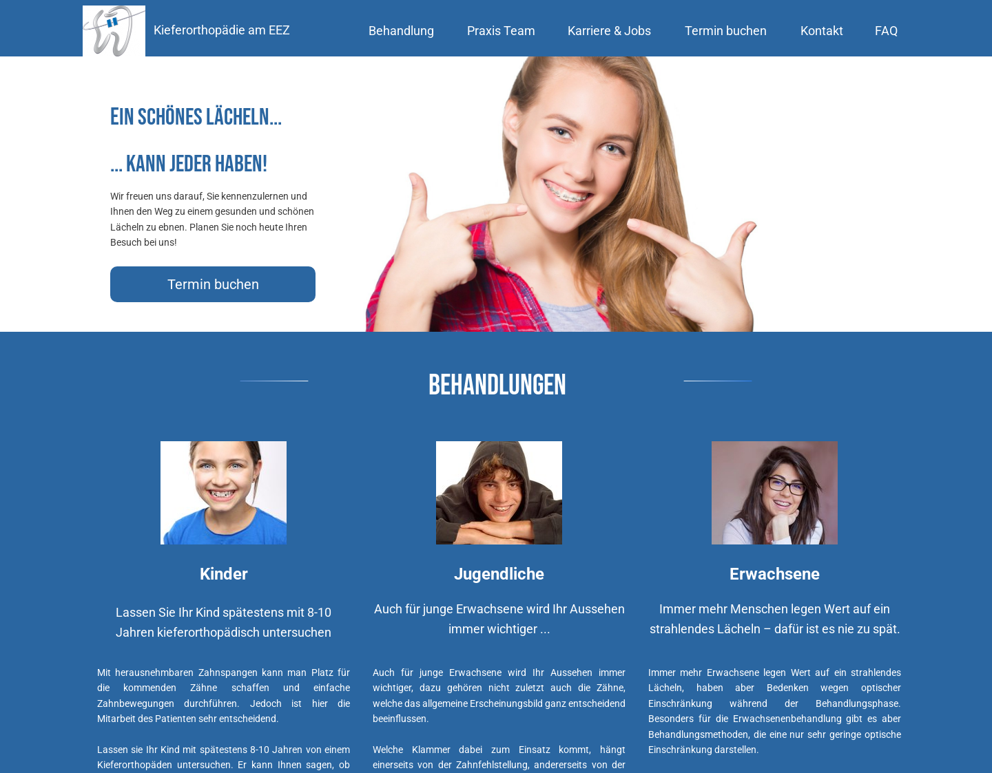 Aktuelle Website-Vorschau von Kieferorthopäde Dr. Steiner Hamburg