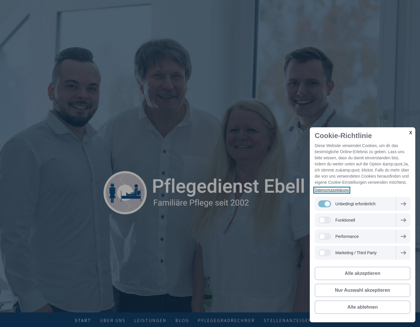 Aktuelle Website-Vorschau von Pflegedienst Hanau - Ebell
