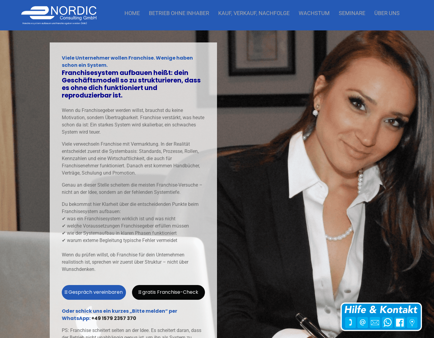 Aktuelle Website-Vorschau von Franchise Ideen