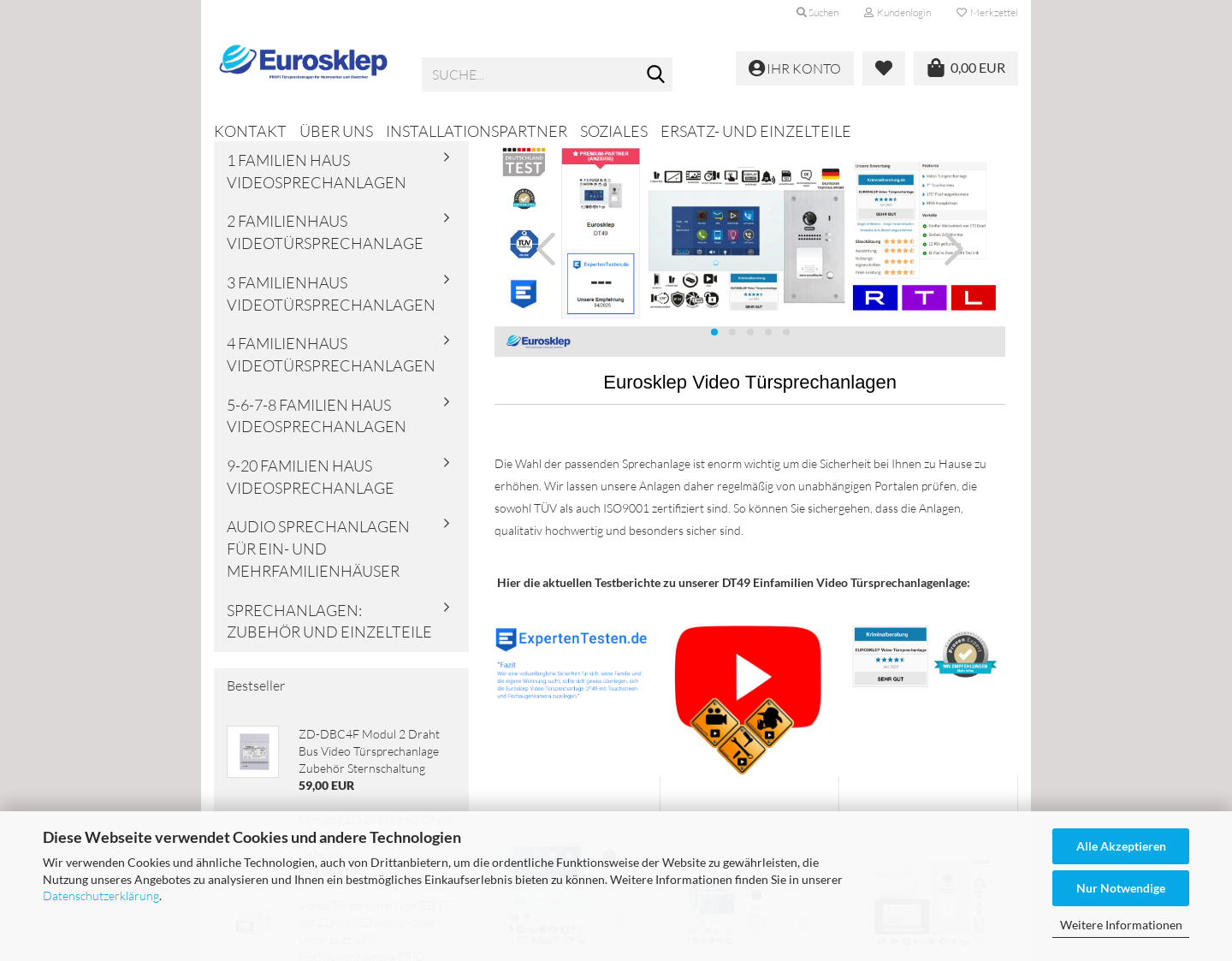 Aktuelle Website-Vorschau von Moderne Video Türsprechanlagen Fingerprint