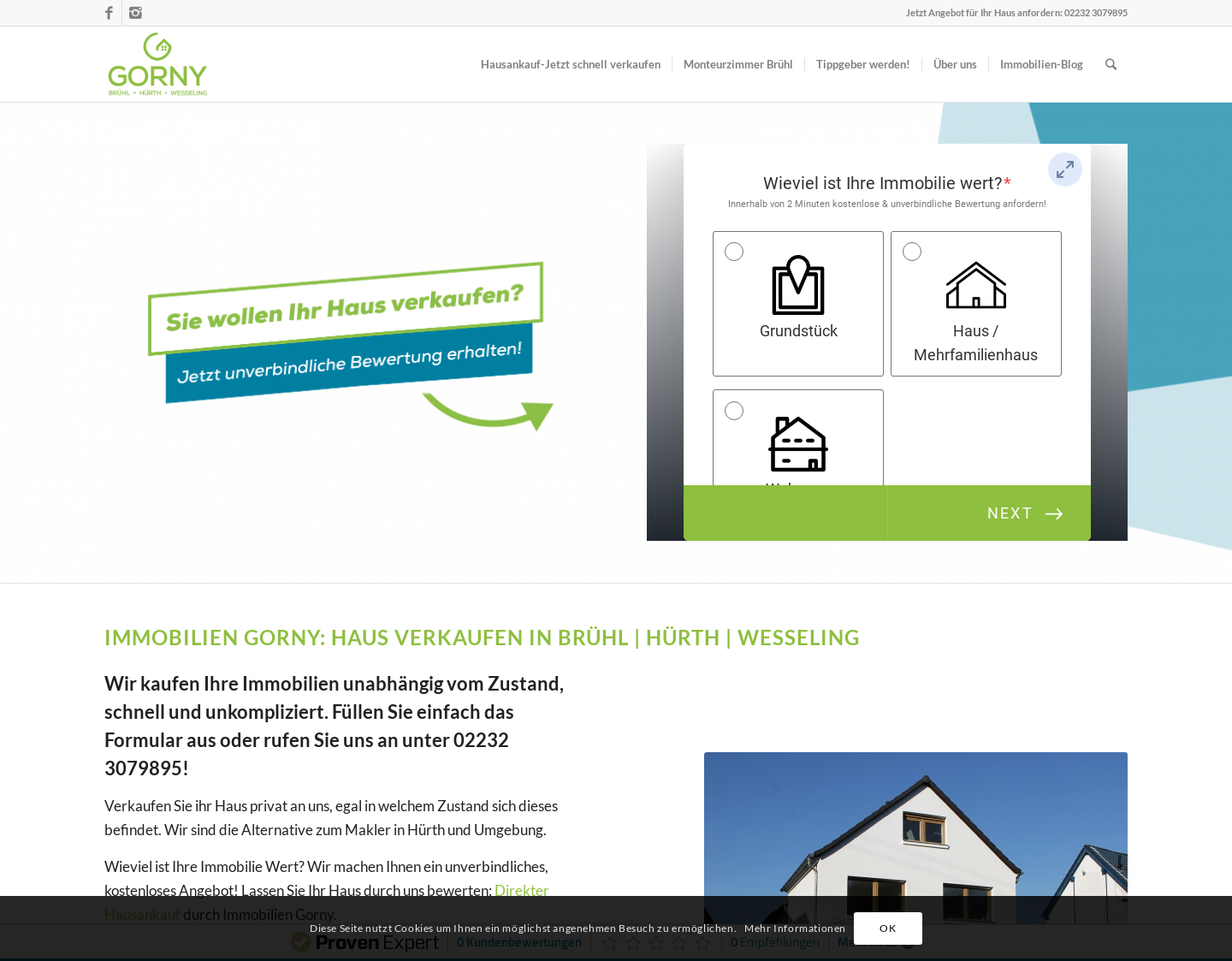 Aktuelle Website-Vorschau von Immobilien Gorny