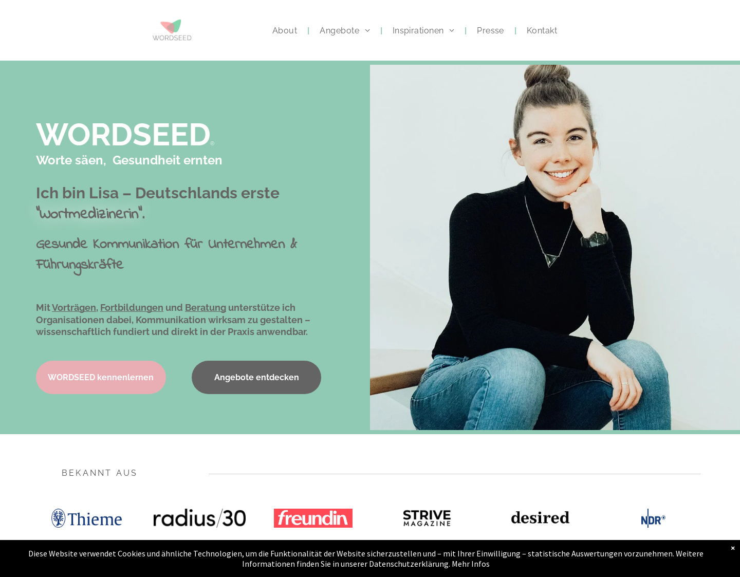 Aktuelle Website-Vorschau von WORDSEED