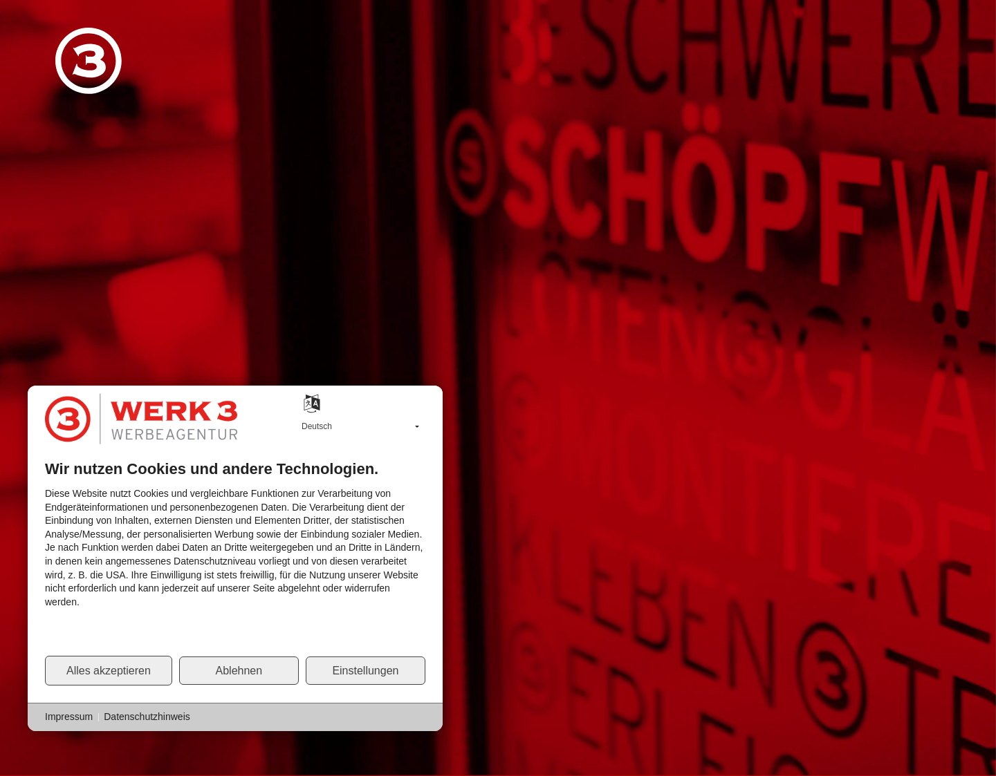 Aktuelle Website-Vorschau von WERK3 Werbeagentur GmbH