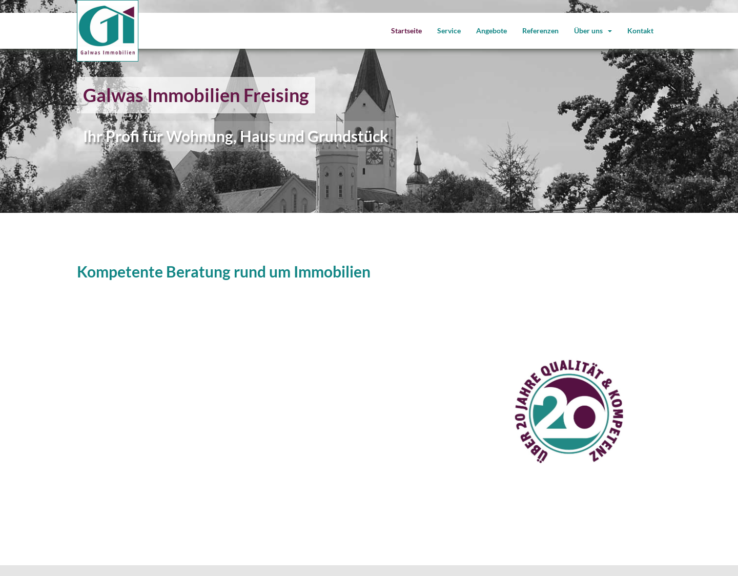 Aktuelle Website-Vorschau von Galwas Immobilien