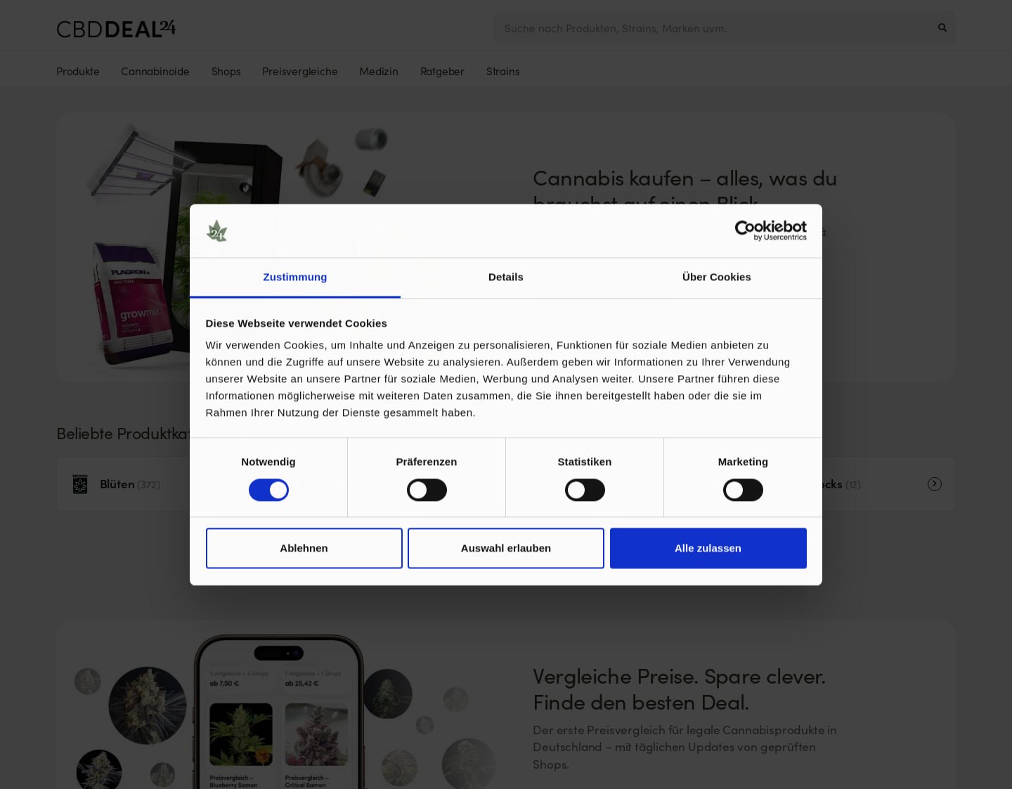 Aktuelle Website-Vorschau von CBD-DEAL24 - Zertifizierte Premium CBD Produkte