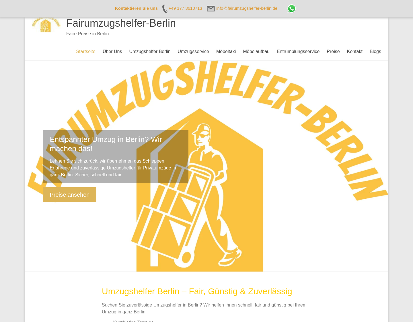 Aktuelle Website-Vorschau von Umzugshelfer Berlin