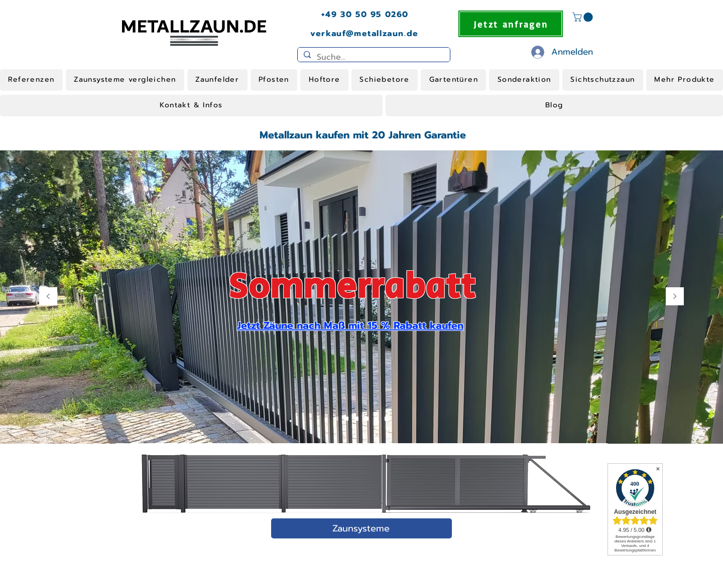 Aktuelle Website-Vorschau von Metallzaun