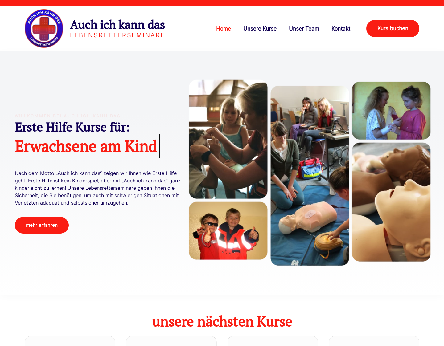 Aktuelle Website-Vorschau von Erste Hilfe Kurs für Kinder Berlin