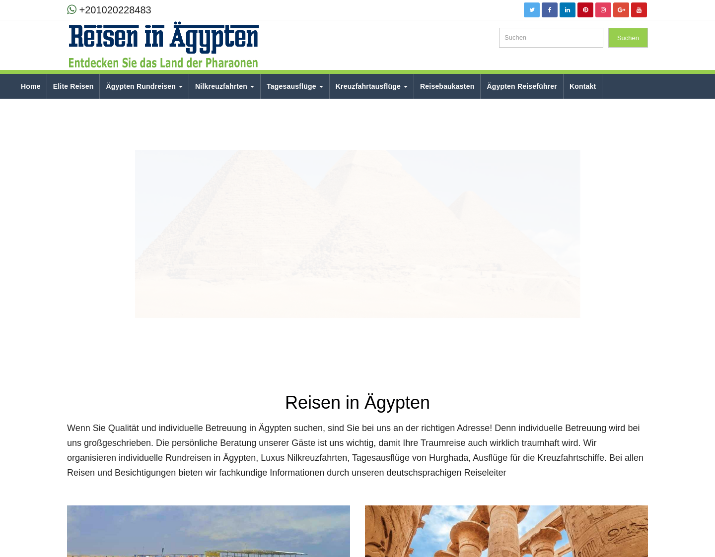 Aktuelle Website-Vorschau von Reisen in Ägypten