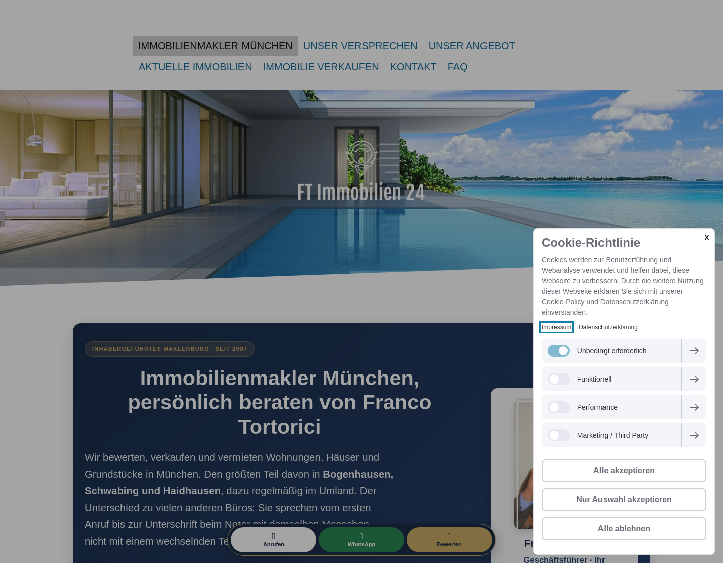Aktuelle Website-Vorschau von Immobilienmakler München