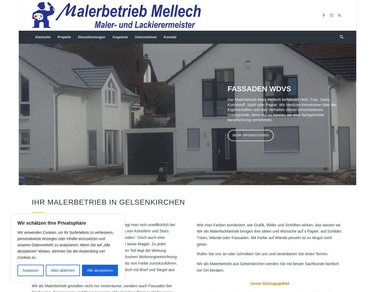 Aktuelle Website-Vorschau von Malerbetrieb Marc Mellech