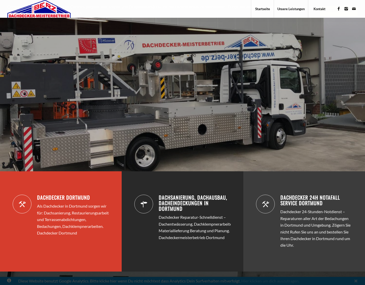 Aktuelle Website-Vorschau von Dachdecker Bedachungen Dortmund
