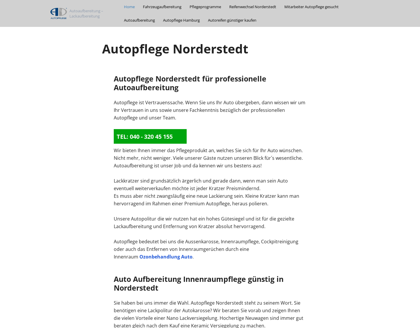 Aktuelle Website-Vorschau von Autopflege Hamburg Autoaufbereitung