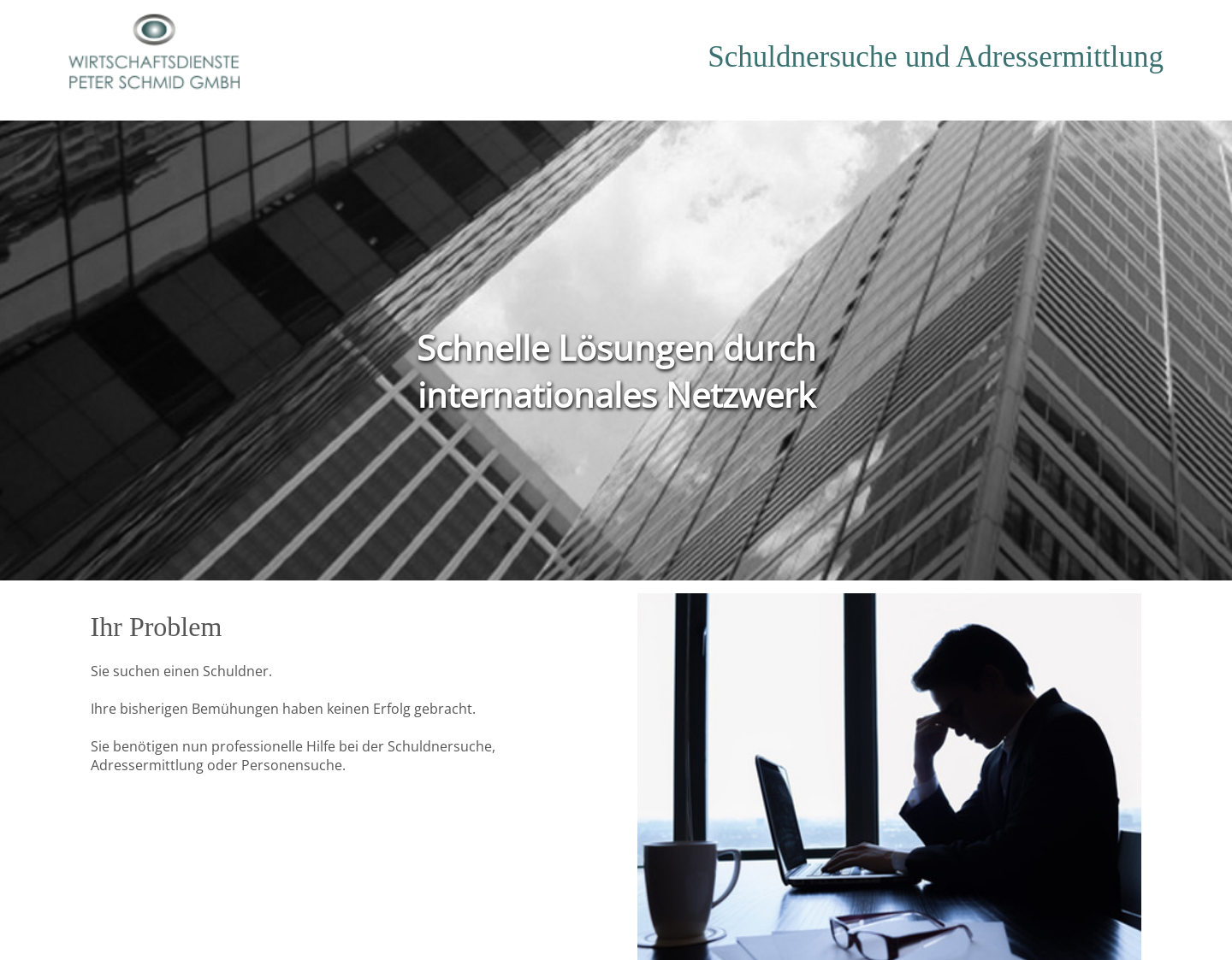 Aktuelle Website-Vorschau von Schuldnersuche und Adressermittlung