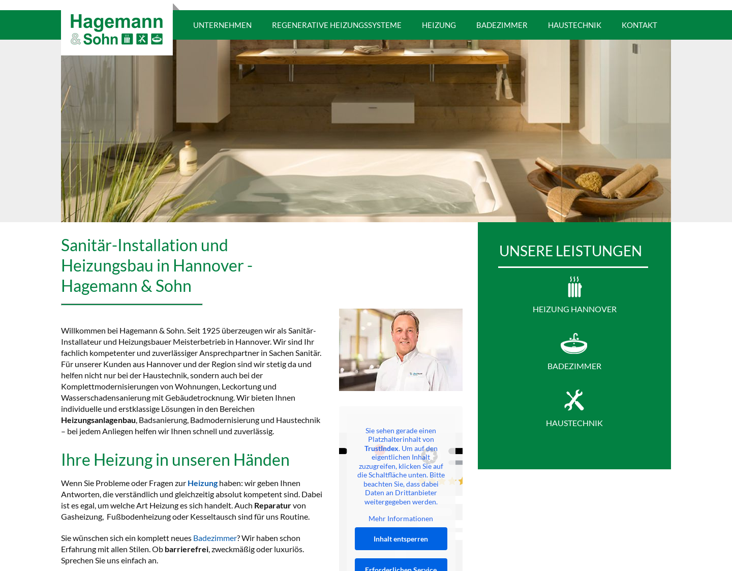 Aktuelle Website-Vorschau von Heizung und Klimatechnik
