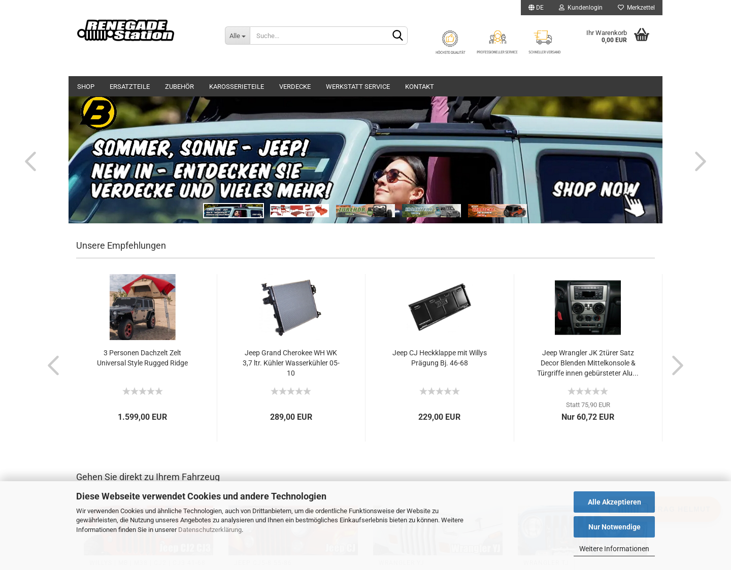 Aktuelle Website-Vorschau von Renegade Station - Ersatz- und Zubehörteile