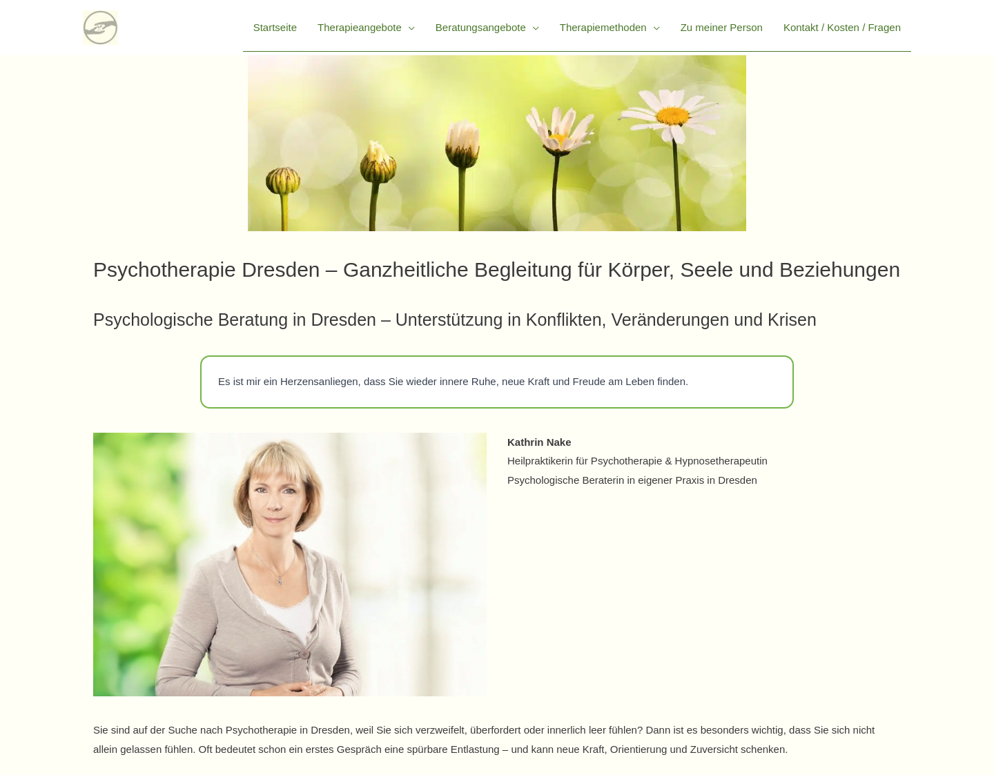 Aktuelle Website-Vorschau von Praxis Kathrin Nake Dresden