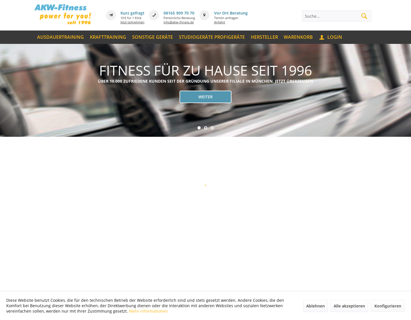 Aktuelle Website-Vorschau von AKW Fitness & Sport Handels-GmbH