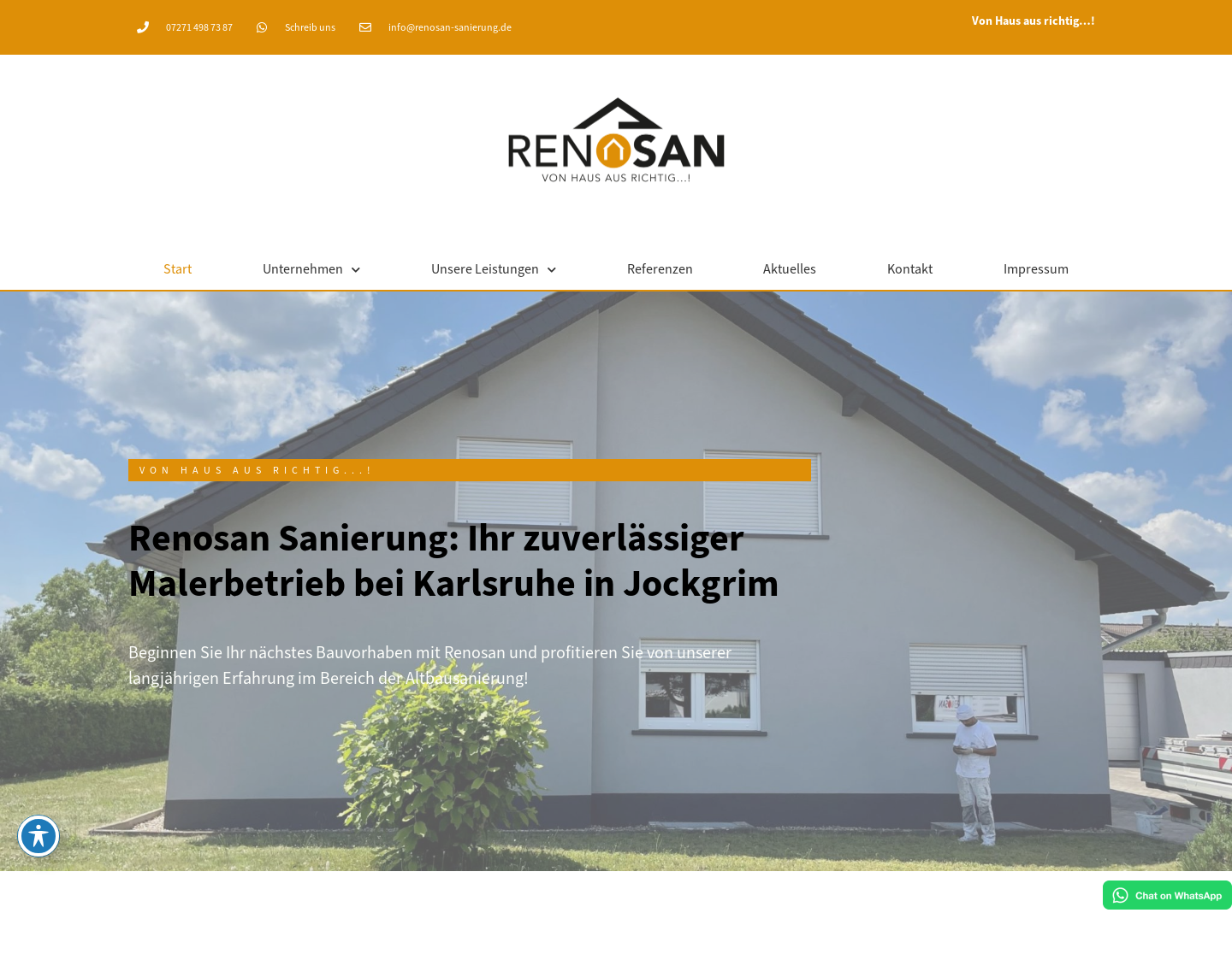 Aktuelle Website-Vorschau von Renosan Altbausanierung