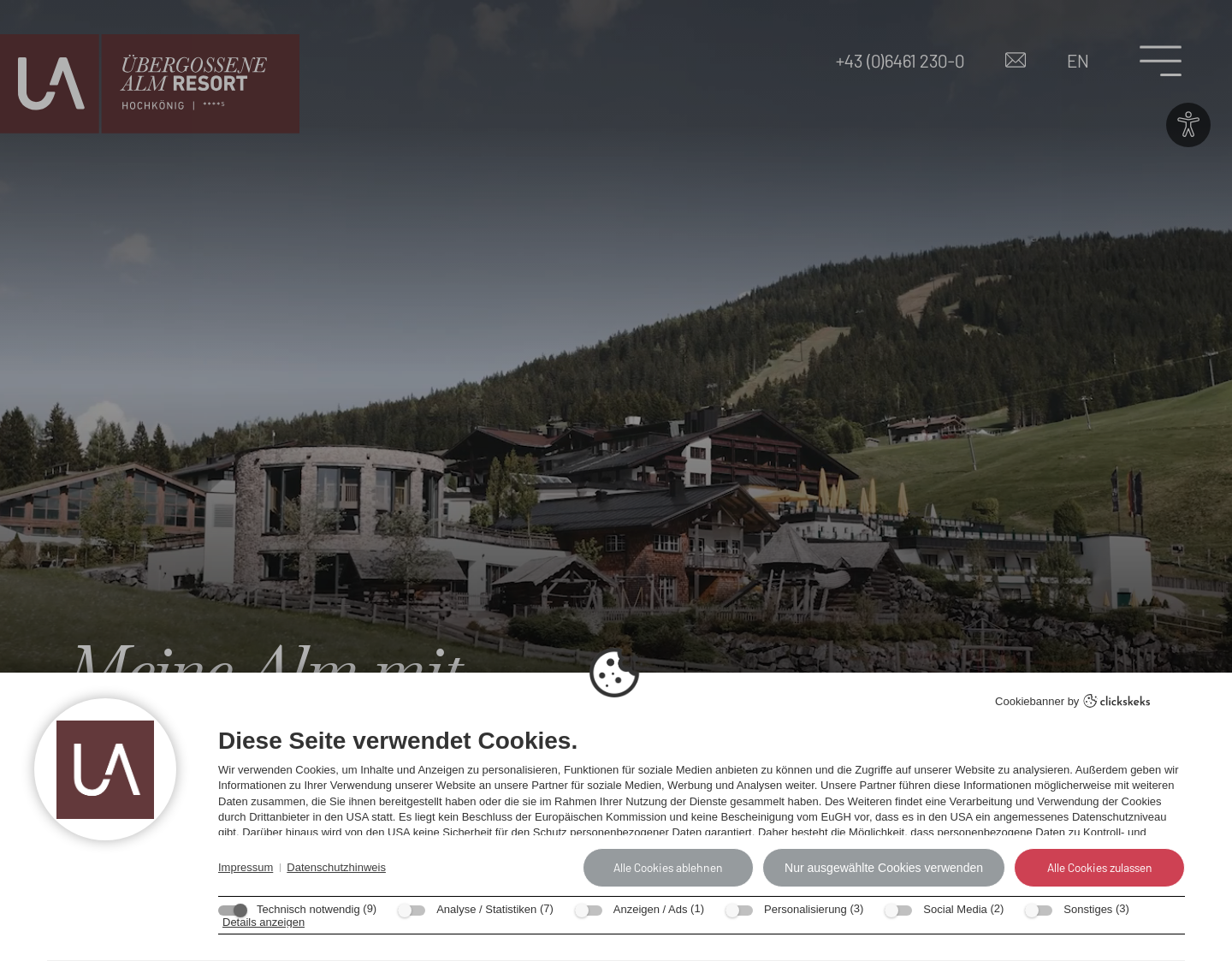 Aktuelle Website-Vorschau von Wellnesshotel Übergossene Alm