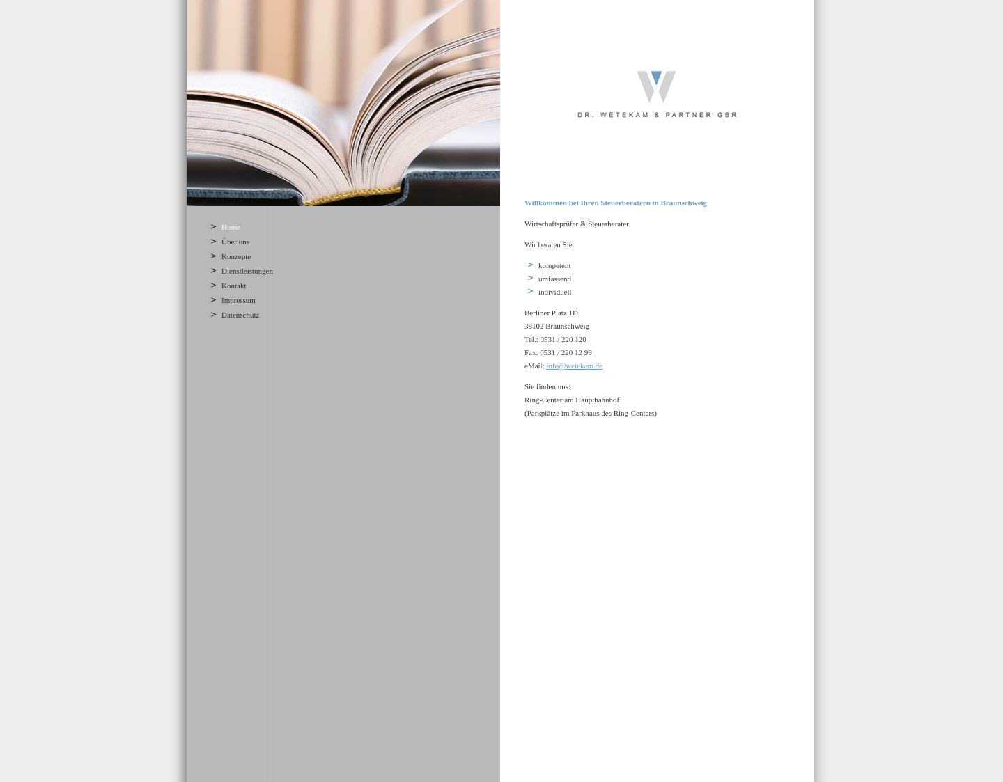 Aktuelle Website-Vorschau von Steuerberater Braunschweig Dr. Wetekam & Partner