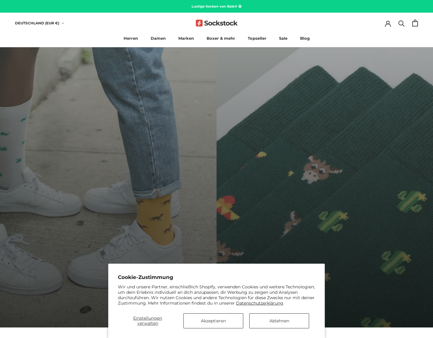 Aktuelle Website-Vorschau von Sockstock - der Onlineshop für Markensocken