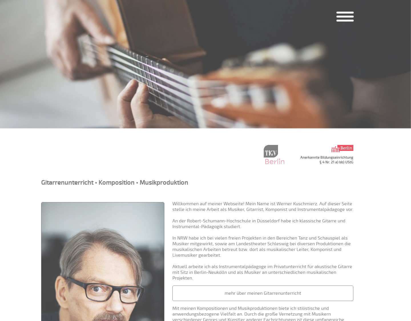 Aktuelle Website-Vorschau von Gitarrenunterricht in Berlin