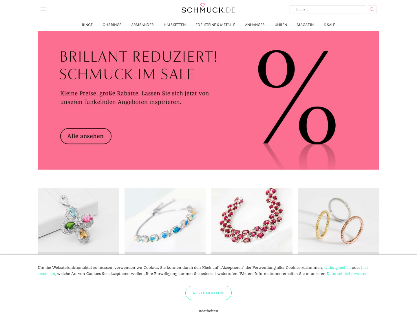 Aktuelle Website-Vorschau von Schmuck.de - Wir sind Schmuck