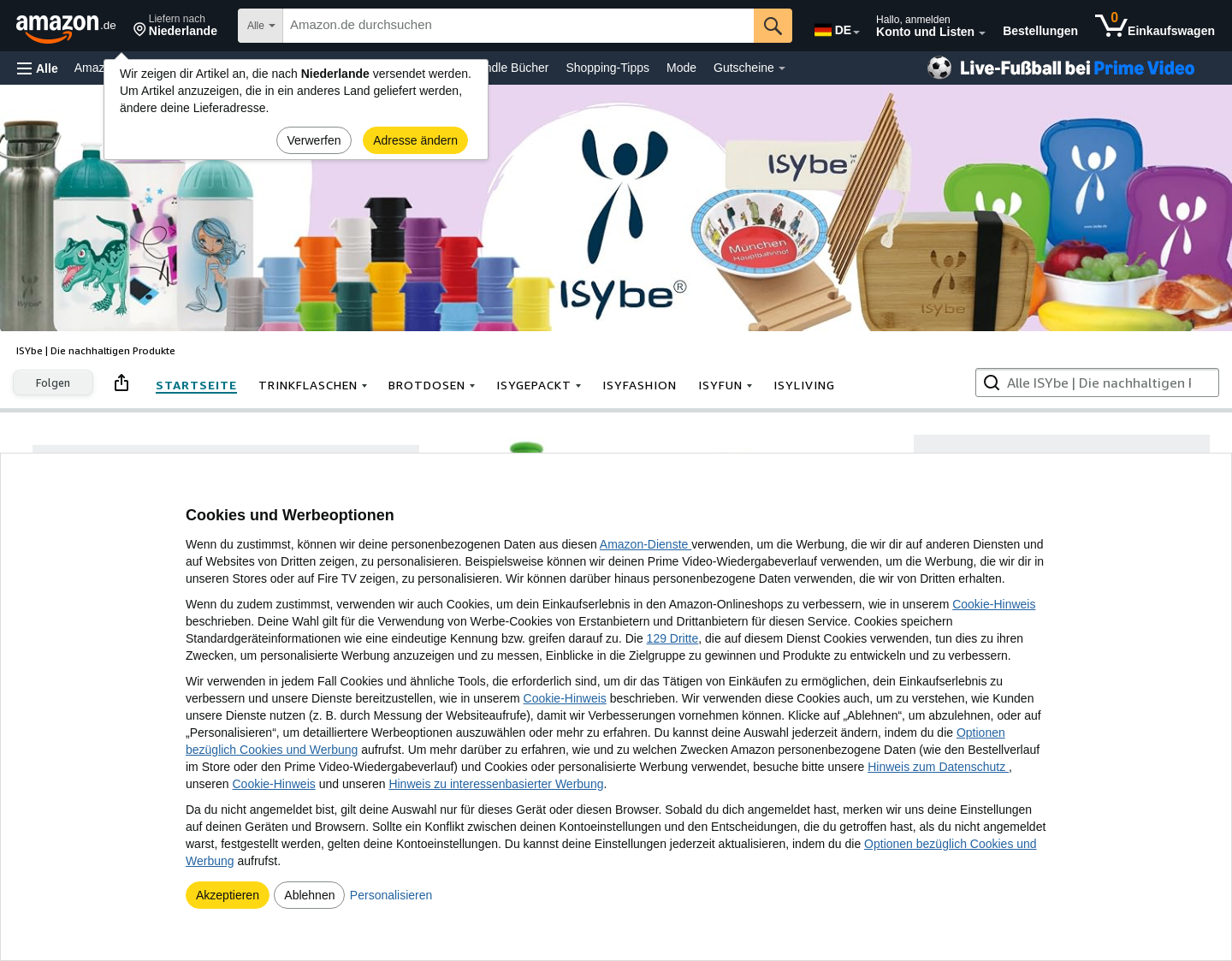 Aktuelle Website-Vorschau von ISYbe Online Shop