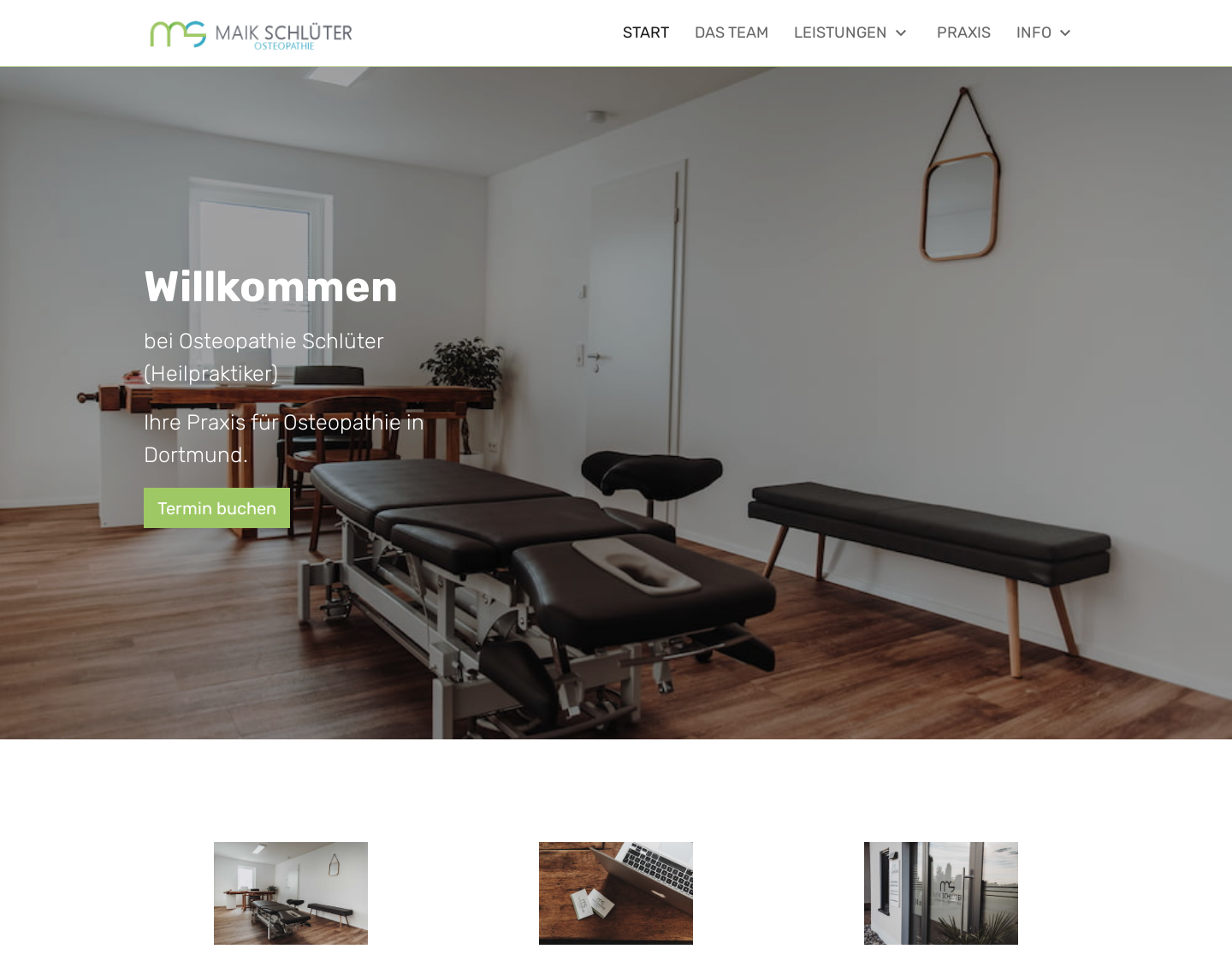 Aktuelle Website-Vorschau von Osteopathie Maik Schlüter
