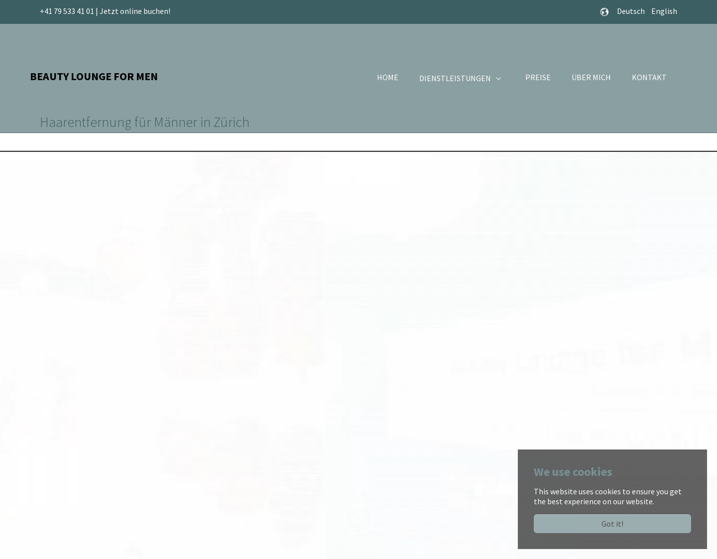 Aktuelle Website-Vorschau von Beauty Lounge for Men