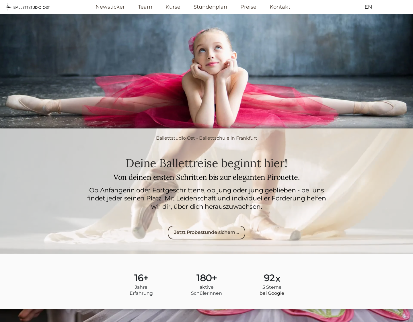 Aktuelle Website-Vorschau von Ballettstudio Ost
