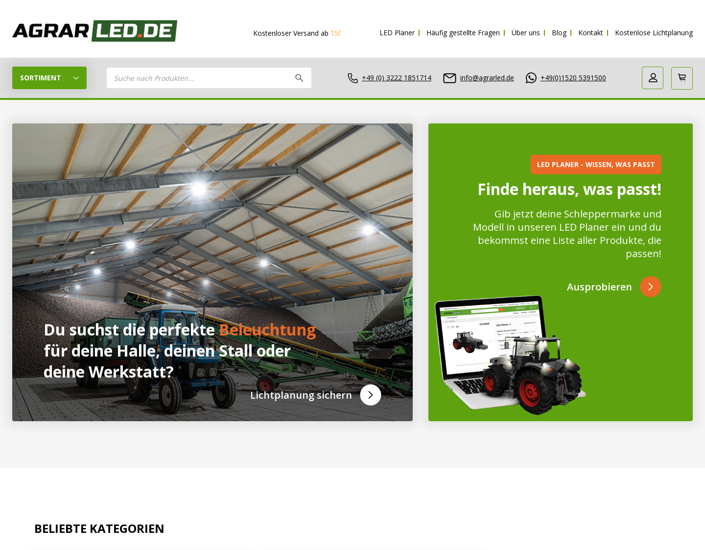Aktuelle Website-Vorschau von Agrarled GmbH