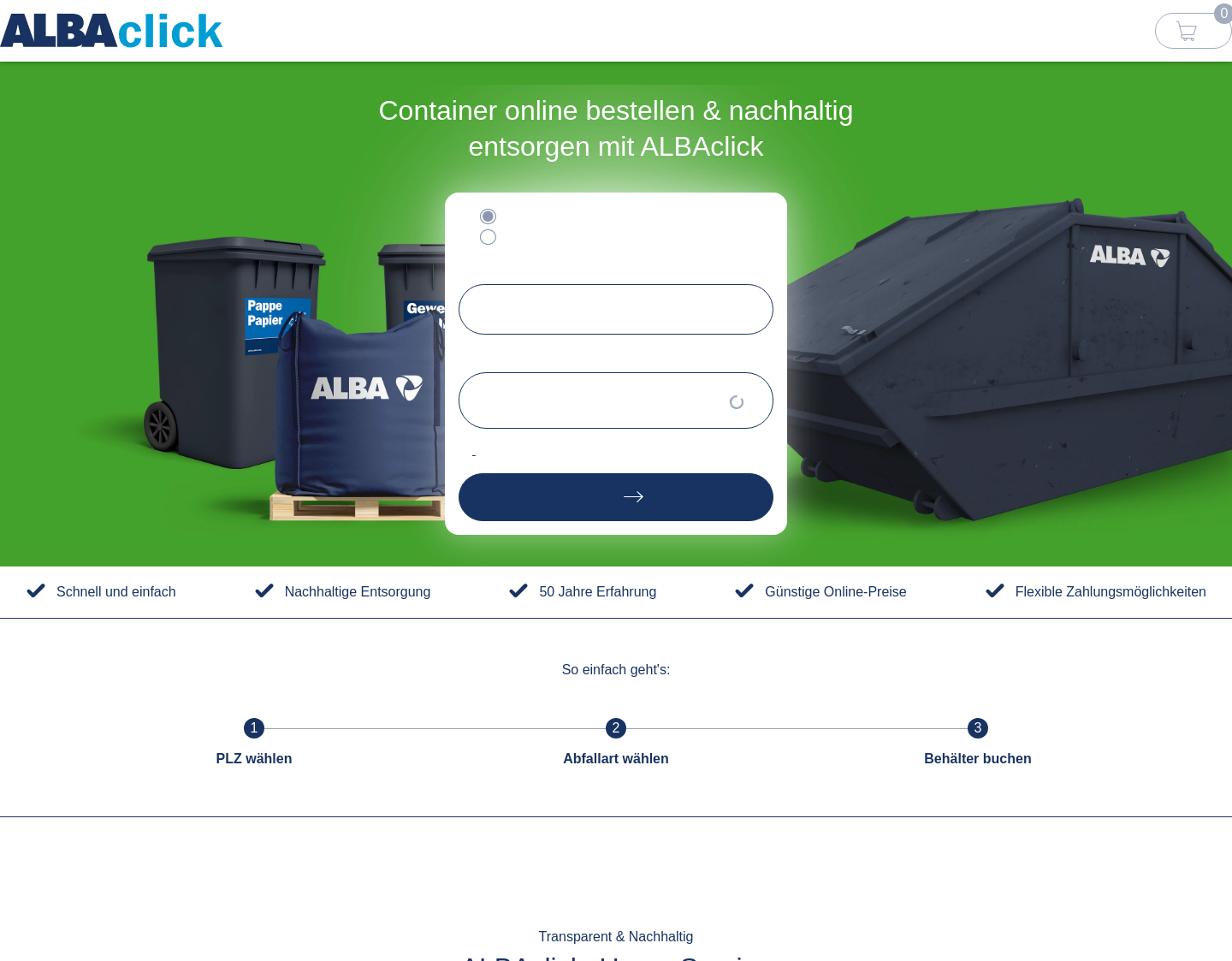 Aktuelle Website-Vorschau von Recycling- und Entsorgungsunternehmen