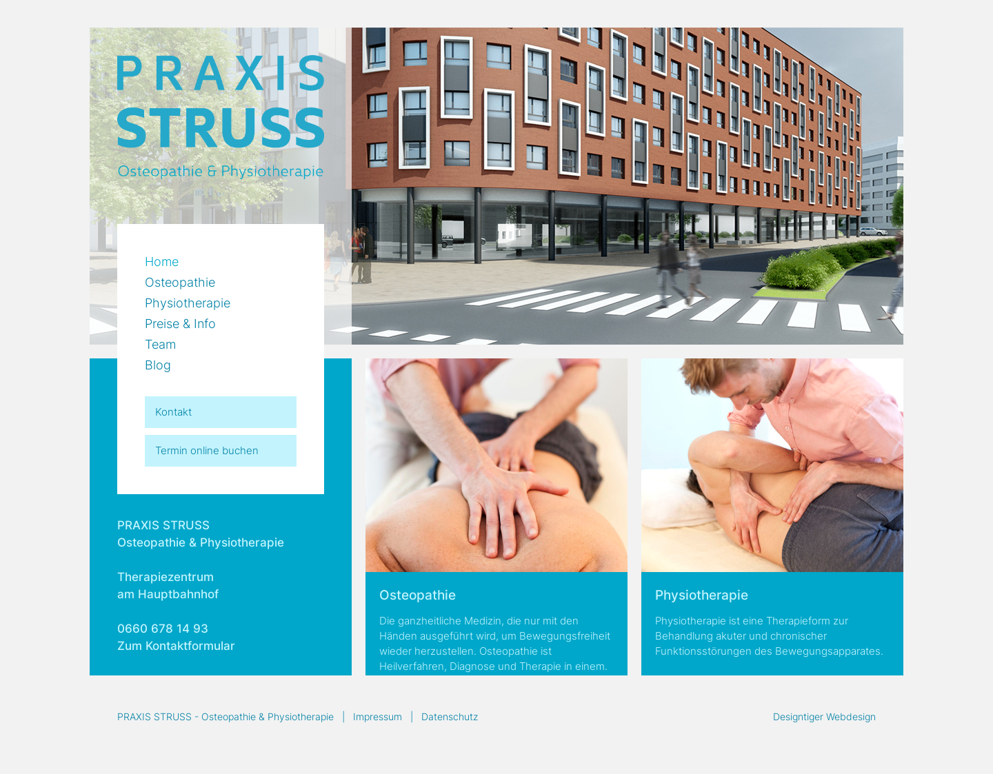 Aktuelle Website-Vorschau von Osteopathie & Physiotherapie Praxis Struss Wien