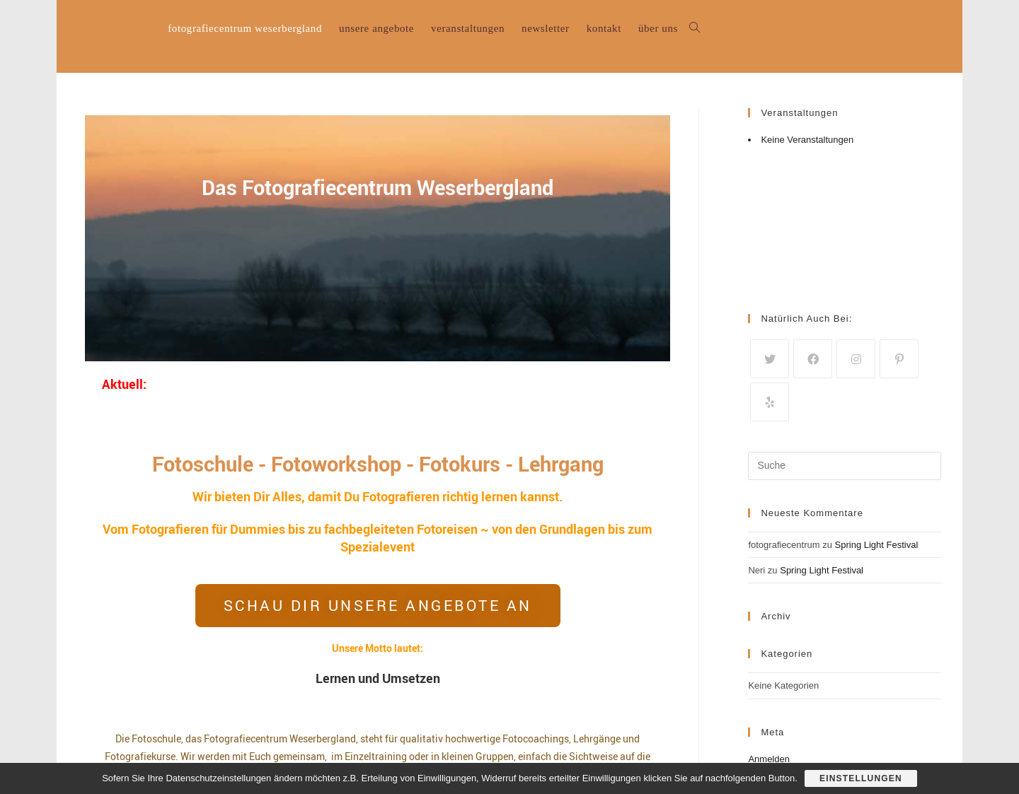 Aktuelle Website-Vorschau von Fotografiecentrum Weserbergland