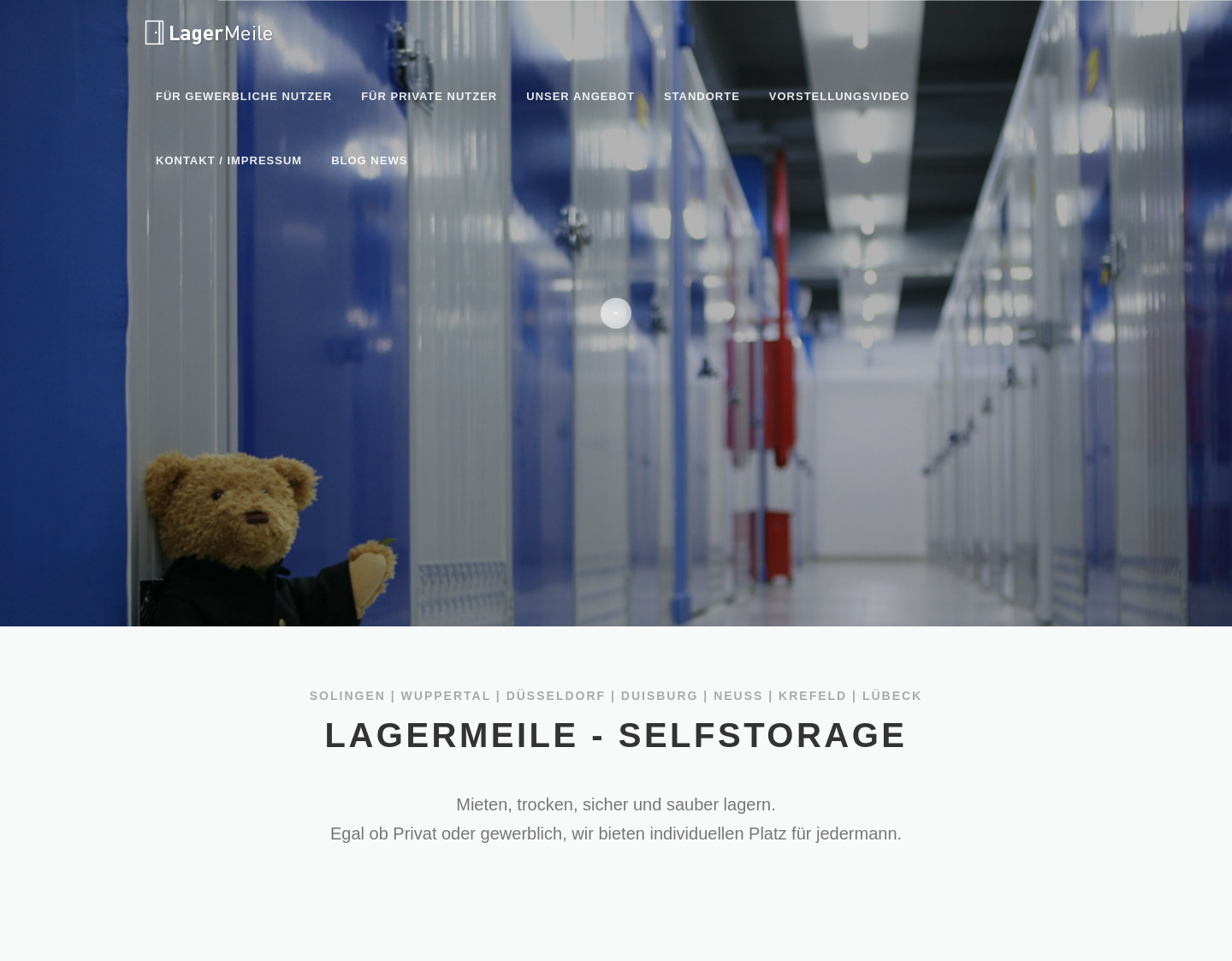 Aktuelle Website-Vorschau von Lagermeile - Mietlager in NRW