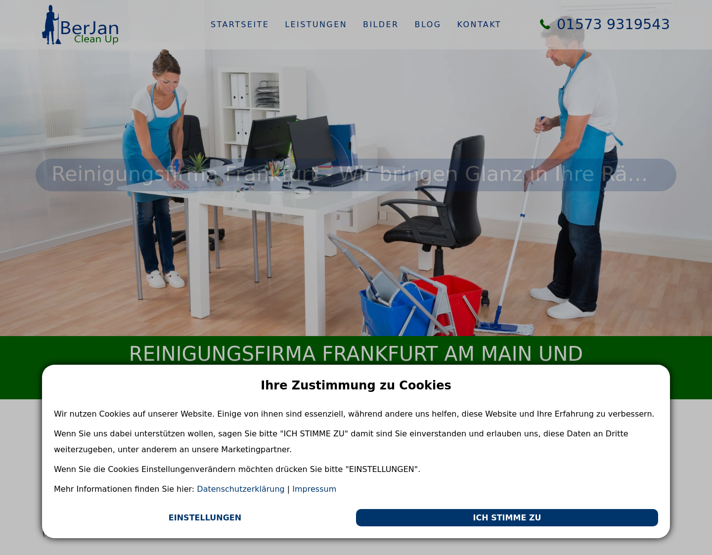 Aktuelle Website-Vorschau von Gebäudereinigung Frankfurt am Main