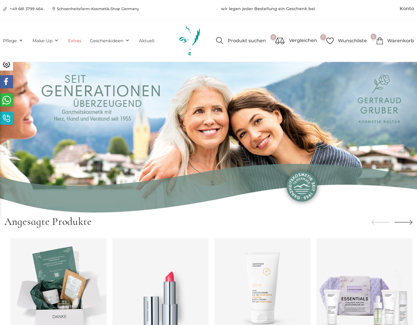Aktuelle Website-Vorschau von Gertraud Gruber Kosmetik Online bestellen