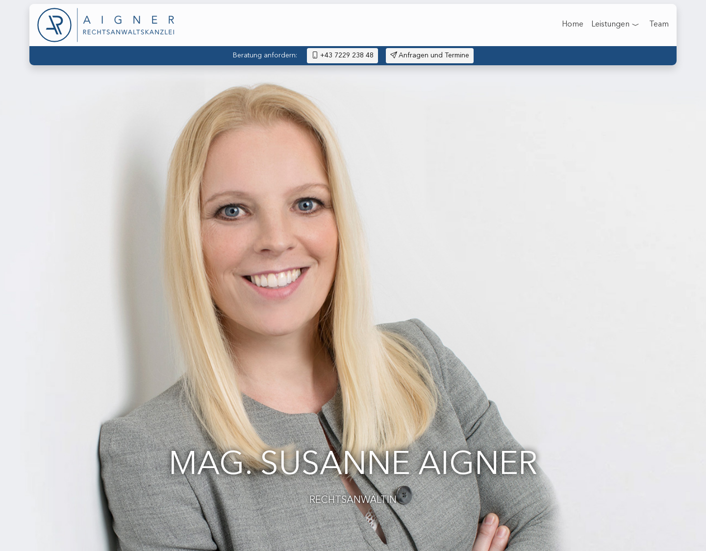 Aktuelle Website-Vorschau von Aigner Rechtsanwaltskanzlei Österreich