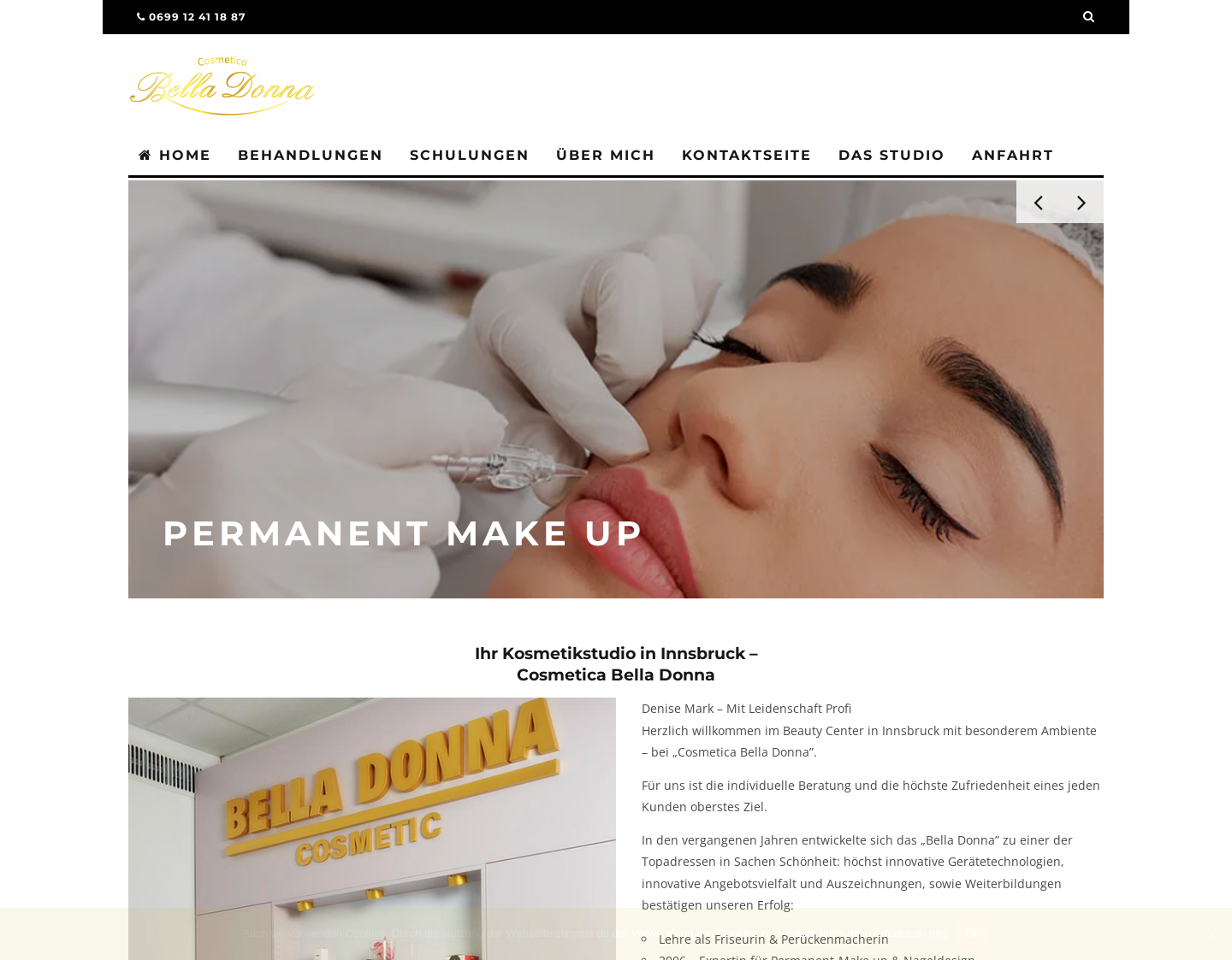 Aktuelle Website-Vorschau von Cosmetica Bella Donna - Denise Mark